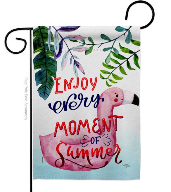 Enjoy Every Moment - Fun In The Sun Summer Vertical Impressions Decorative Flags HG106104 Made In USA