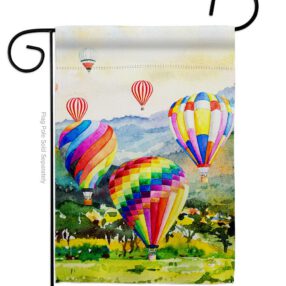 Escape Hot Air Balloon - Fun In The Sun Summer Vertical Impressions Decorative Flags HG106112 Made In USA