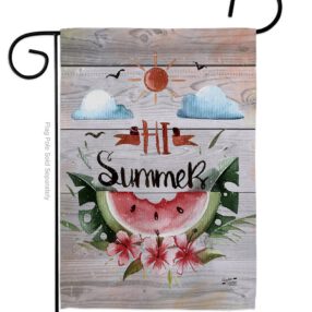 Hi Summer - Fun In The Sun Summer Vertical Impressions Decorative Flags HG137017 Made In USA