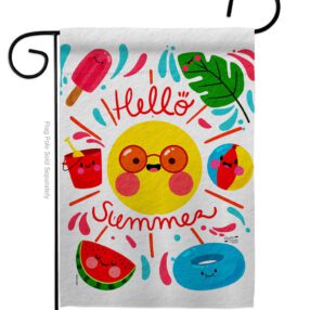 Hallo Summer - Fun In The Sun Summer Vertical Impressions Decorative Flags HG137440 Made In USA