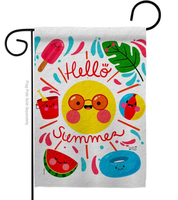Hallo Summer - Fun In The Sun Summer Vertical Impressions Decorative Flags HG137440 Made In USA
