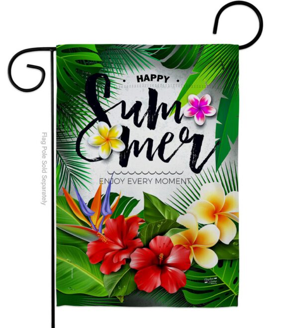 Enjoy Every Moment - Fun In The Sun Summer Vertical Impressions Decorative Flags HG137447 Made In USA