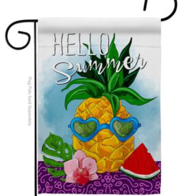 Hello Pineapple - Fun In The Sun Summer Vertical Impressions Decorative Flags HG192196 Made In USA