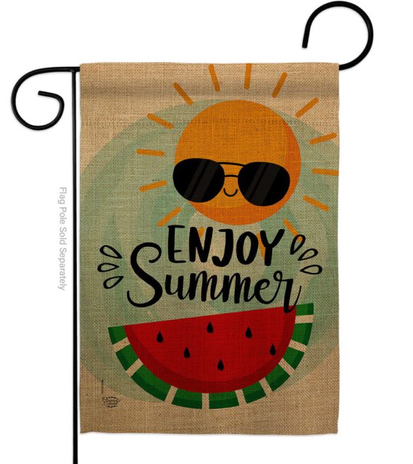 Enjoy Summer - Fun In The Sun Summer Vertical Impressions Decorative Flags HG192229 Made In USA