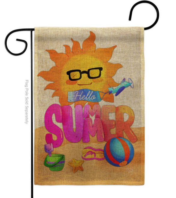 Hello Summer - Fun In The Sun Summer Vertical Impressions Decorative Flags HG192397 Made In USA - Image 11