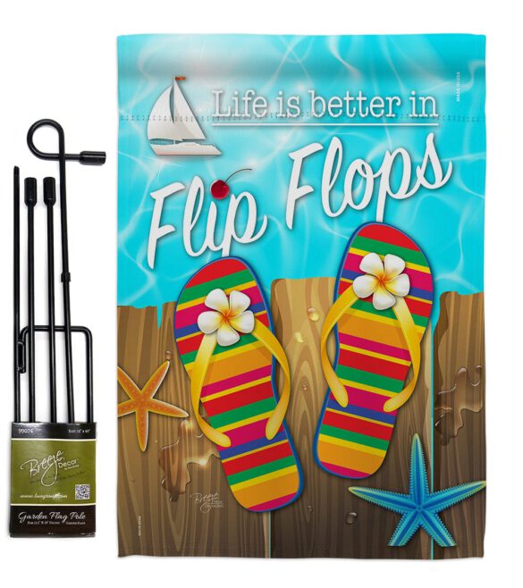 Better in Flip Flops - Fun In The Sun Summer Vertical Impressions Decorative Flags HG106003 Made In USA - Image 4