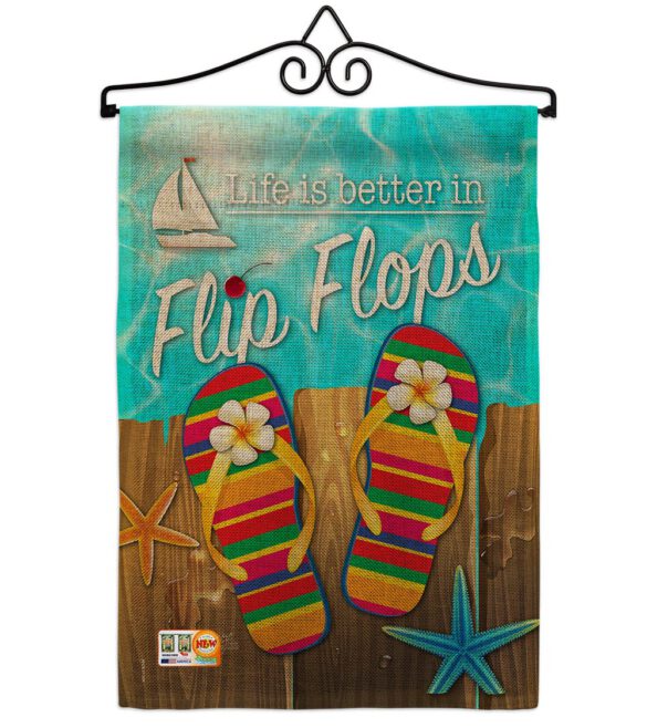 Better in Flip Flops - Fun In The Sun Summer Vertical Impressions Decorative Flags HG106003 Made In USA - Image 10