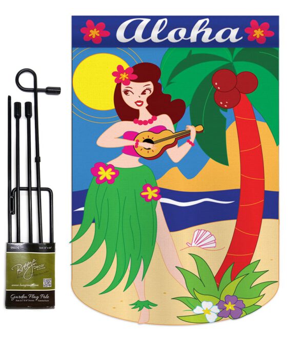 Aloha Girl - Fun In The Sun Summer Vertical Applique Decorative Flags HG106044 - Image 6
