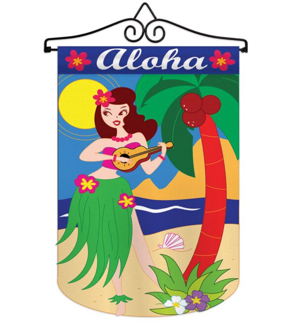 Aloha Girl - Fun In The Sun Summer Vertical Applique Decorative Flags HG106044 - Image 7