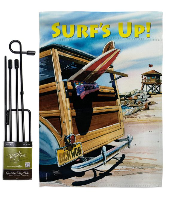 Beach Wagon - Fun In The Sun Summer Vertical Impressions Decorative Flags HG106068 Made In USA - Image 4