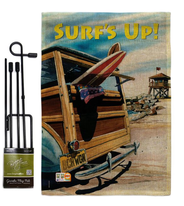 Beach Wagon - Fun In The Sun Summer Vertical Impressions Decorative Flags HG106068 Made In USA - Image 9