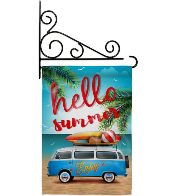 Hello Summer, Enjoy Bus - Fun In The Sun Summer Vertical Impressions Decorative Flags HG106084 Made In USA - Image 11