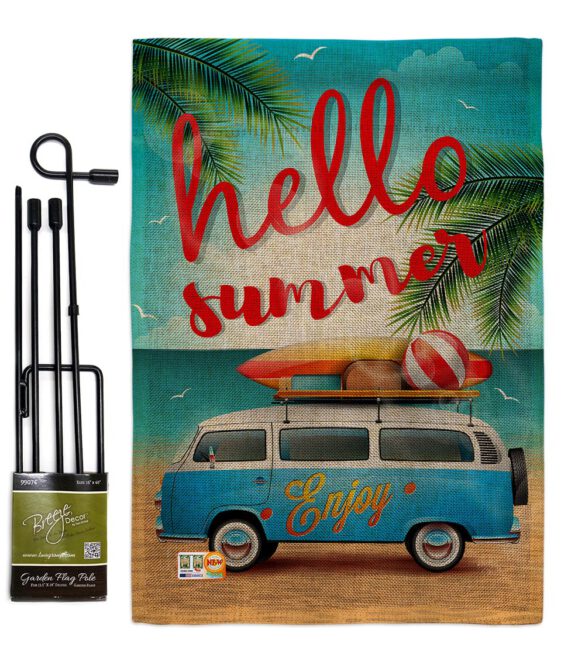 Hello Summer, Enjoy Bus - Fun In The Sun Summer Vertical Impressions Decorative Flags HG106084 Made In USA - Image 9
