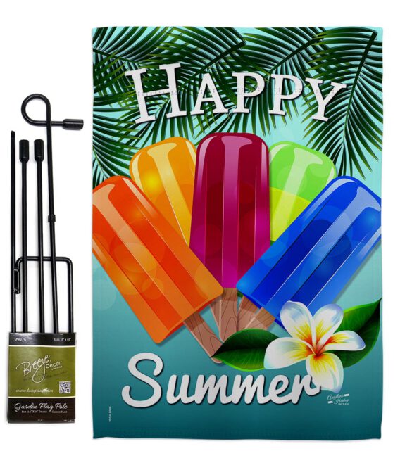 Happy Summer Pop - Fun In The Sun Summer Vertical Impressions Decorative Flags HG137027 Made In USA - Image 4