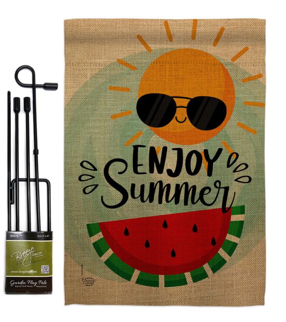 Enjoy Summer - Fun In The Sun Summer Vertical Impressions Decorative Flags HG192229 Made In USA - Image 4
