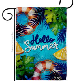 Hello Cool Summer - Fun In The Sun Summer Horizontal Impressions Decorative Flags HG120247 Made In USA