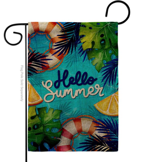 Hello Cool Summer - Fun In The Sun Summer Horizontal Impressions Decorative Flags HG120247 Made In USA - Image 22