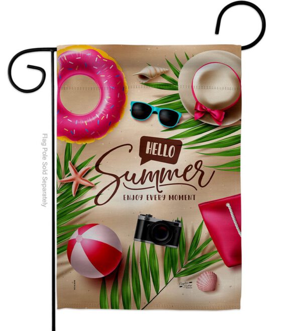 Enjoy Every Monent - Fun In The Sun Summer Horizontal Impressions Decorative Flags HG130399 Made In USA