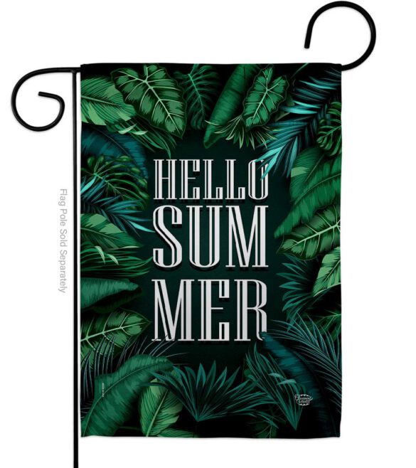 Hello Summer - Fun In The Sun Summer Vertical Impressions Decorative Flags HG190070 Made In USA