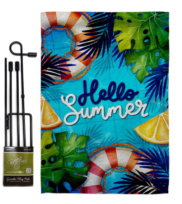 Hello Cool Summer - Fun In The Sun Summer Horizontal Impressions Decorative Flags HG120247 Made In USA - Image 4