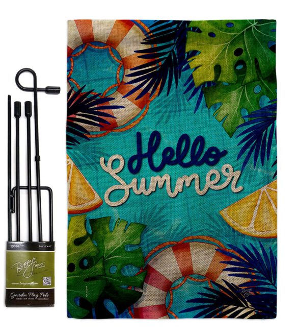 Hello Cool Summer - Fun In The Sun Summer Horizontal Impressions Decorative Flags HG120247 Made In USA - Image 25