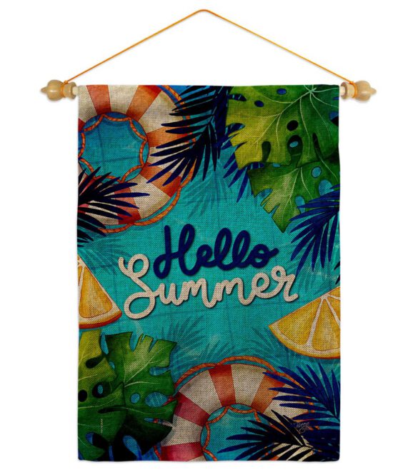 Hello Cool Summer - Fun In The Sun Summer Horizontal Impressions Decorative Flags HG120247 Made In USA - Image 40