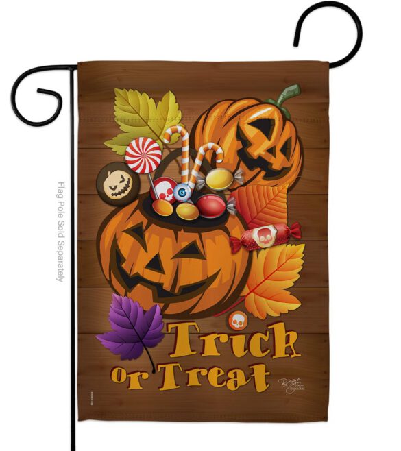 Candy Pumpkin - Halloween Fall Vertical Impressions Decorative Flags HG112003 Made In USA