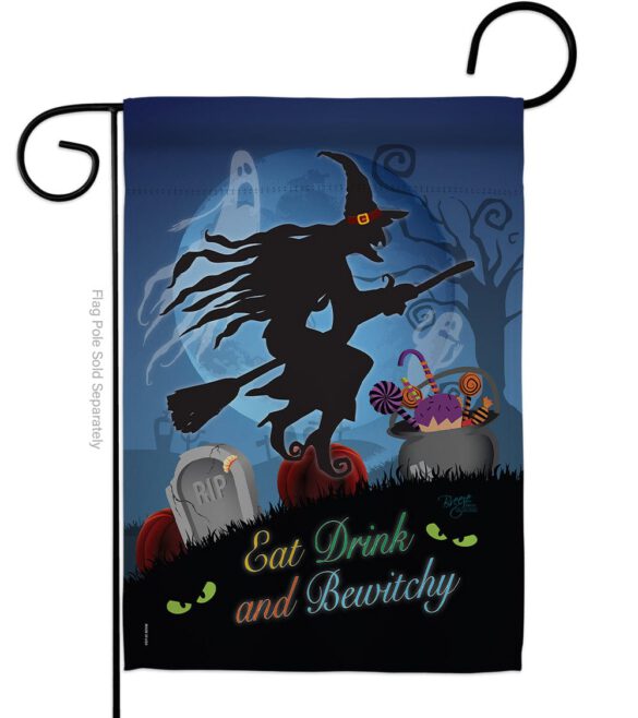 Bewitchy - Halloween Fall Vertical Impressions Decorative Flags HG112005 Made In USA