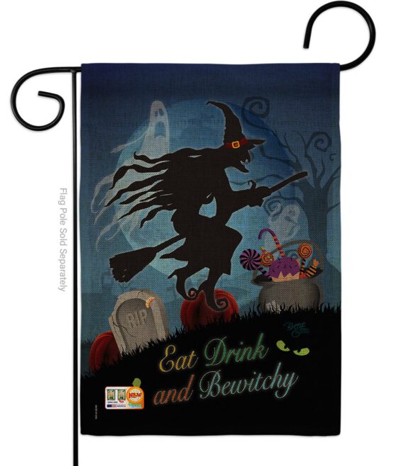 Bewitchy - Halloween Fall Vertical Impressions Decorative Flags HG112005 Made In USA - Image 8