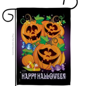 Happy Pumpkins - Halloween Fall Vertical Impressions Decorative Flags HG112049 Made In USA