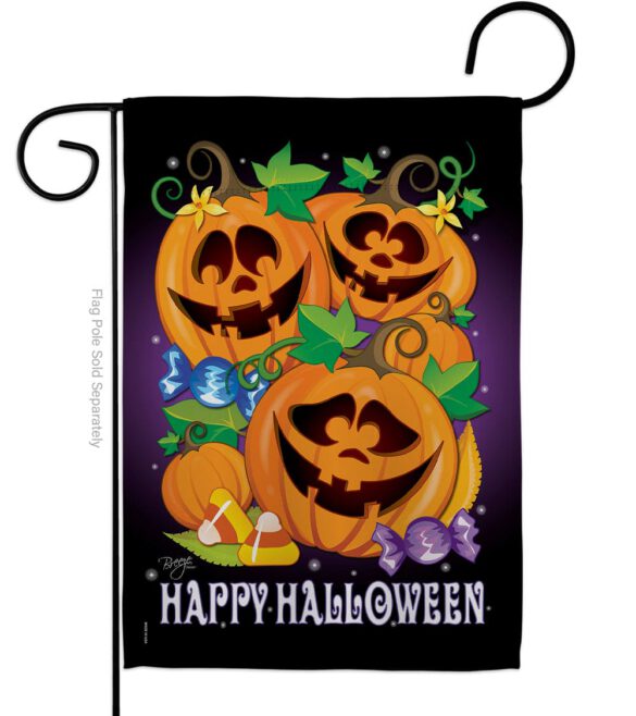 Happy Pumpkins - Halloween Fall Vertical Impressions Decorative Flags HG112049 Made In USA