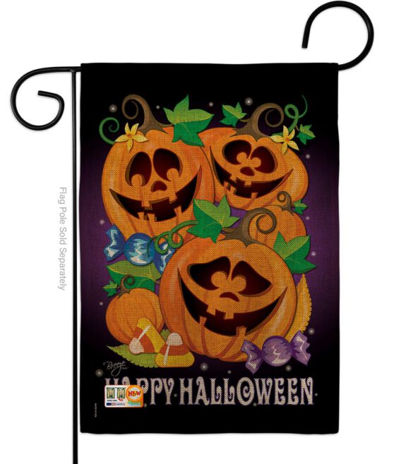 Happy Pumpkins - Halloween Fall Vertical Impressions Decorative Flags HG112049 Made In USA - Image 8
