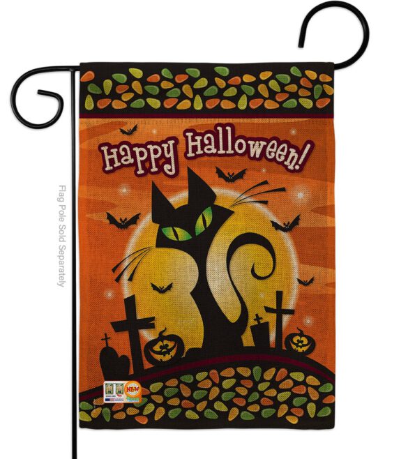 Halloween Black Cat - Halloween Fall Vertical Impressions Decorative Flags HG112050 Made In USA - Image 8