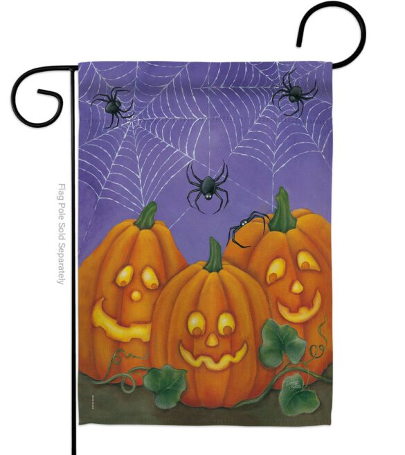 3 Pumpkins - Halloween Fall Vertical Impressions Decorative Flags HG112054 Made In USA - Image 2