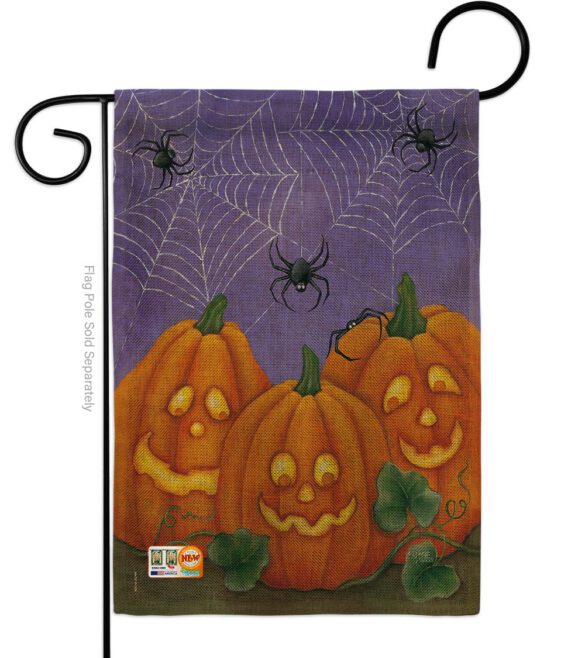 3 Pumpkins - Halloween Fall Vertical Impressions Decorative Flags HG112054 Made In USA - Image 9