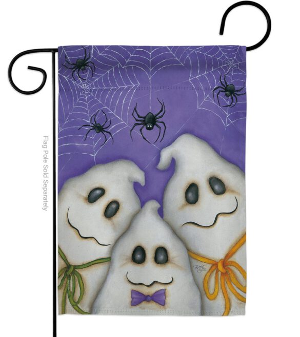 3 Ghosts - Halloween Fall Vertical Impressions Decorative Flags HG112055 Made In USA - Image 2