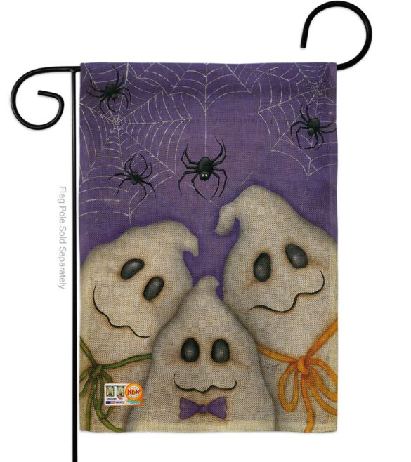 3 Ghosts - Halloween Fall Vertical Impressions Decorative Flags HG112055 Made In USA - Image 9