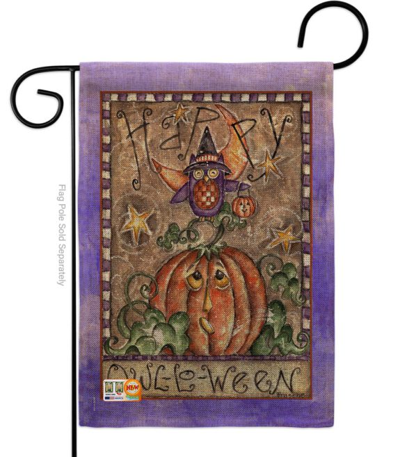 Happy Owl Lo Ween - Halloween Fall Vertical Impressions Decorative Flags HG112064 Made In USA - Image 8