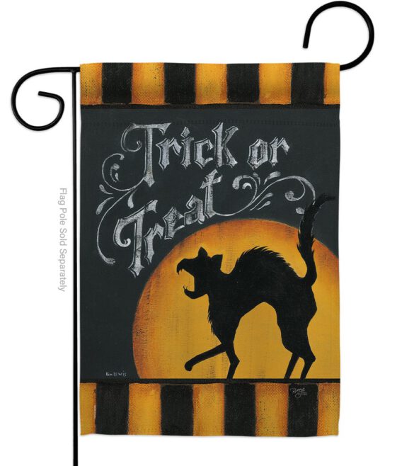 Black Cat Creeping - Halloween Fall Vertical Impressions Decorative Flags HG112075 Made In USA