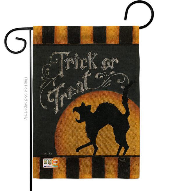 Black Cat Creeping - Halloween Fall Vertical Impressions Decorative Flags HG112075 Made In USA - Image 8