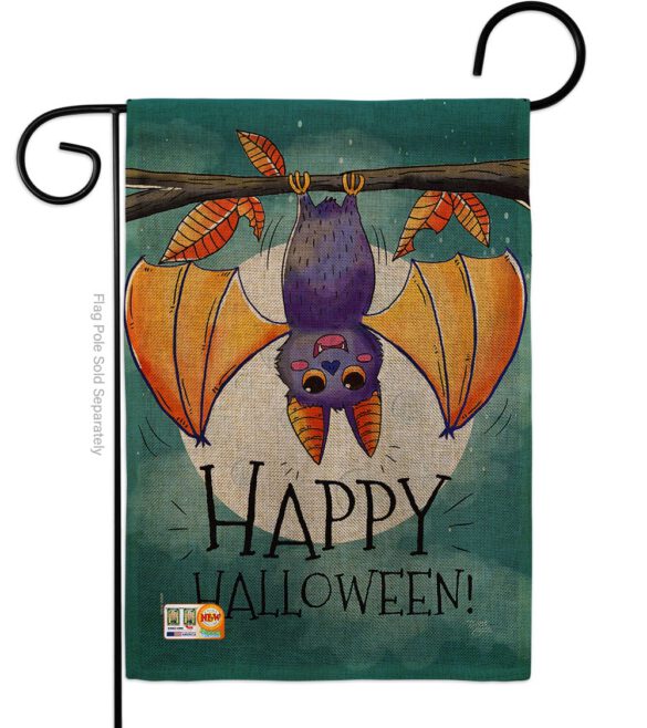 Happy Halloween Bat - Halloween Fall Vertical Impressions Decorative Flags HG112076 Made In USA - Image 8