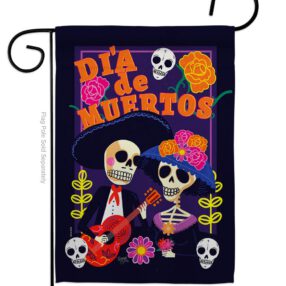Dia de Muertos Couple - Halloween Fall Vertical Impressions Decorative Flags HG112077 Made In USA