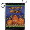 Halloween Welcome - Halloween Fall Vertical Impressions Decorative Flags HG112079 Made In USA