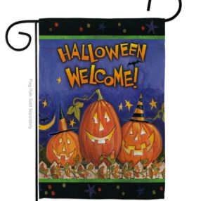 Halloween Welcome - Halloween Fall Vertical Impressions Decorative Flags HG112079 Made In USA