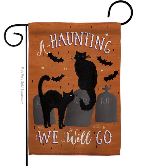 Haunting We Go - Halloween Fall Vertical Impressions Decorative Flags HG112081 Made In USA