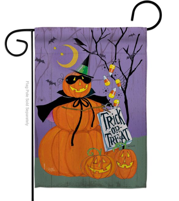 Happy Pumpkin Trio - Halloween Fall Vertical Impressions Decorative Flags HG112084 Made In USA