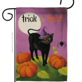 Halloween Cat - Halloween Fall Vertical Impressions Decorative Flags HG112095 Made In USA