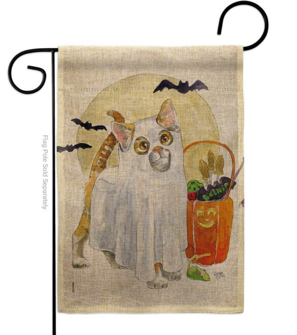 Ghost Cat - Halloween Fall Vertical Impressions Decorative Flags HG112097 Made In USA - Image 11