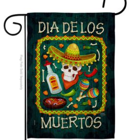 Calavera Sugar Skull - Halloween Fall Vertical Impressions Decorative Flags HG112111 Made In USA