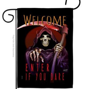 Enter If You Dare - Halloween Fall Vertical Impressions Decorative Flags HG137068 Made In USA